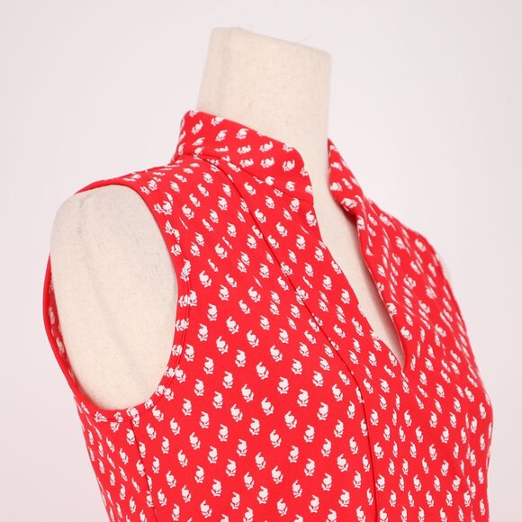 JUDE CONNALLY Keira Tunic Top Sleeveless Jude Cloth Red White Print Size XS - Picture 3 of 7